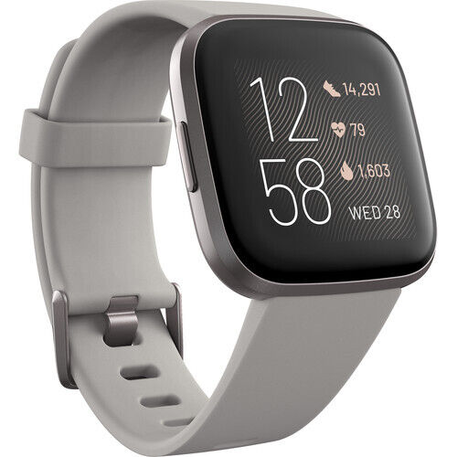 Fitbit Versa 2 Health & Fitness Smartwatch Stone, Mist Gray Aluminum | Used
