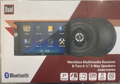 DUAL Mechless Multimedia Receiver With 2 6 1/2  Speakers. Model-XVM279SPK2