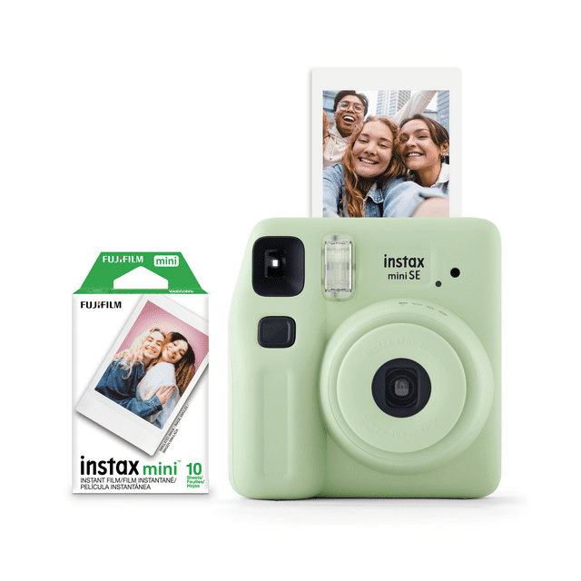 Fujifilm instax Mini SE Instant Camera with Bonus 10 pack Mini Film, Seafoam Green