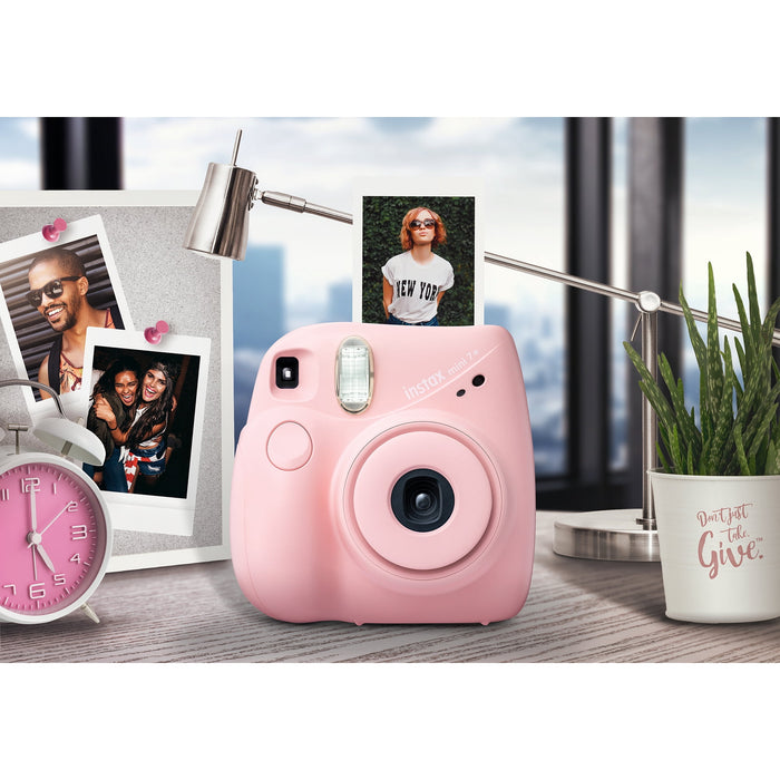 Fujifilm INSTAX Mini 7+ Bundle (10-Pack Film, Album, Camera Case, Stickers), Light Pink, Brand New Condition