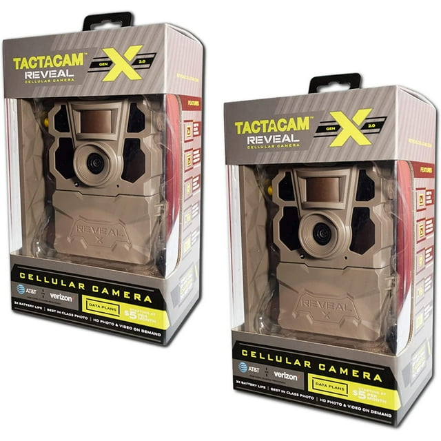 Tactacam 2 Pack - Reveal x Gen 2.0 LTE Cellular Trail Camera - 16 Megapixels Hunting Trail Monitor