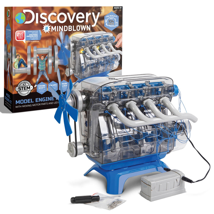 Discovery™ #Mindblown Model Engine Kit, with Moving Motor Parts And LED Lights