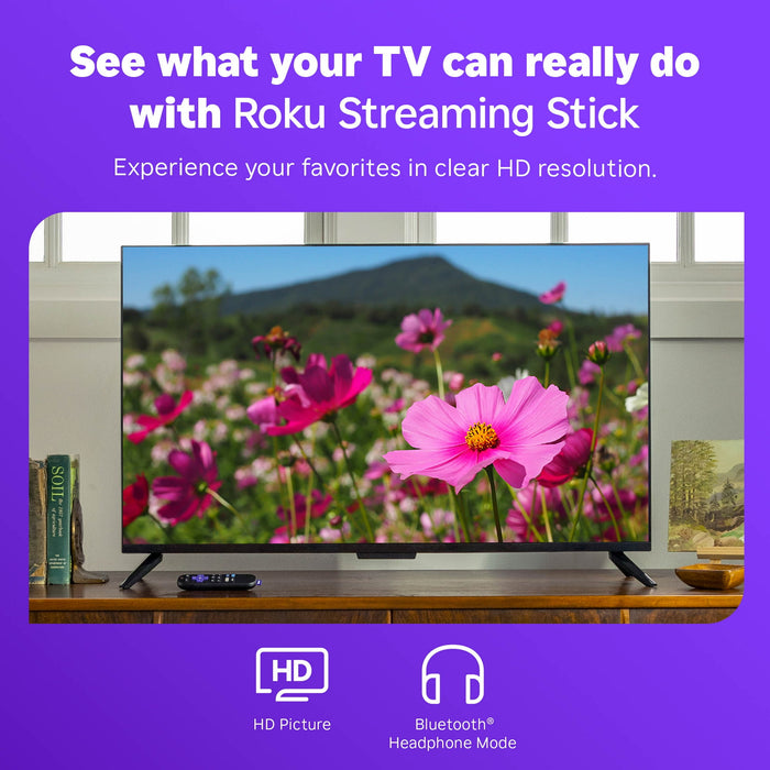 Roku Streaming Stick HD 2025 - HD Roku Streaming Device for TV with Voice Remote - Free & Live TV