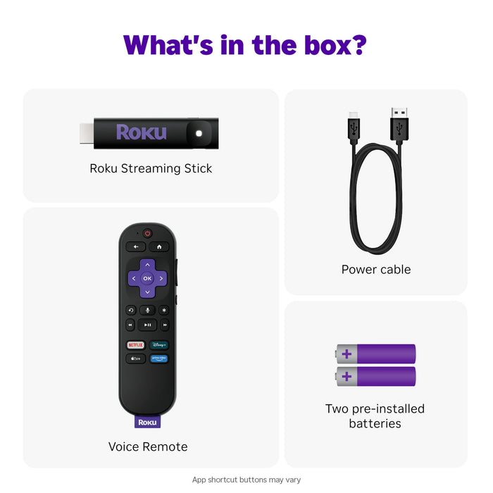 Roku Streaming Stick HD 2025 - HD Roku Streaming Device for TV with Voice Remote - Free & Live TV