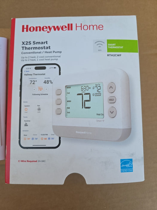New! Honeywell Home Smart Thermostat, Conventional/Heat Pump Compatibility, WiFi Thermostat for Home, X2S, Gray