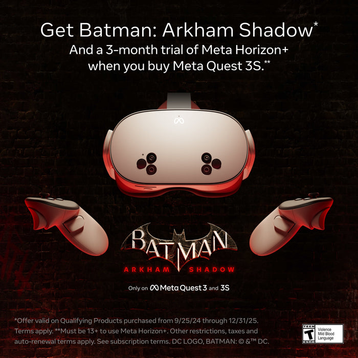 Meta SK-1000203-01 Quest 3S 128GB VR Headset w/ Batman Arkham Shadow White New