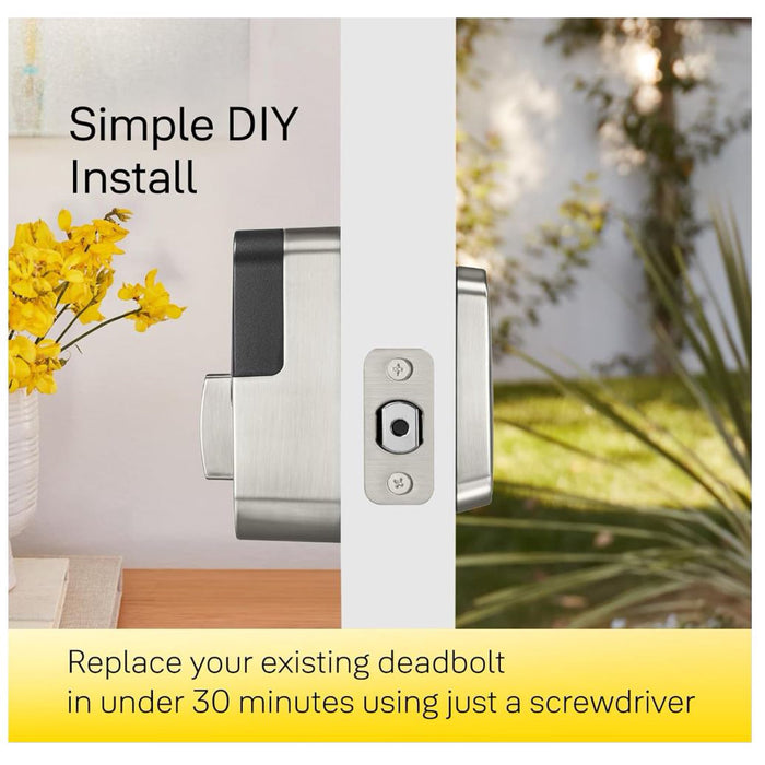 Assure Lock 2; Keyless Smart Door Lock with Wi-Fi and Fingerprint Access; Satin Nickel