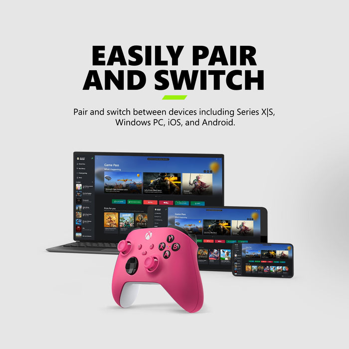 Microsoft Xbox Wireless Controller - Deep Pink – for Xbox Series X|S, Xbox One, PCs, and Cloud-Enabled Devices