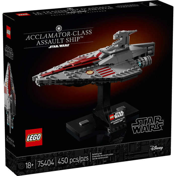 LEGO Star Wars Acclamator-Class Assault Ship Building Set for Adults - Star Wars Collectibles Set With Display Stand - Building Kit With 450 Pieces - 75404