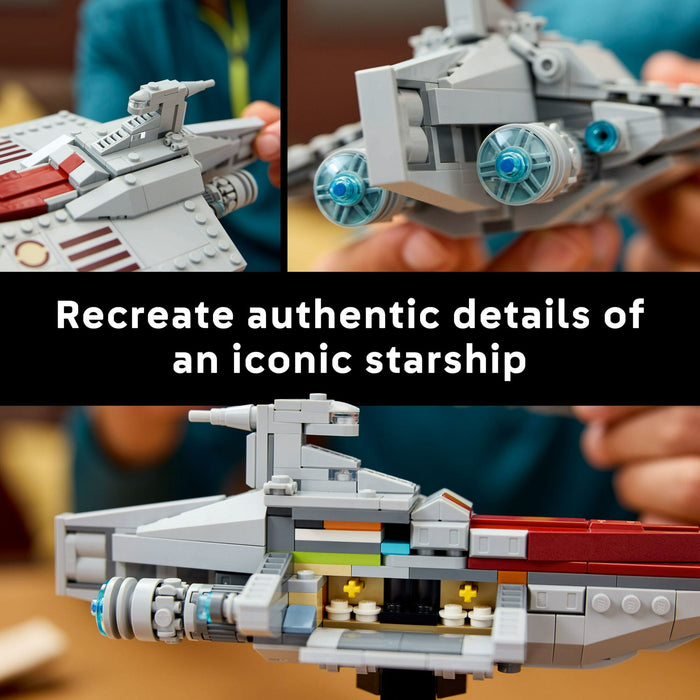 LEGO Star Wars Acclamator-Class Assault Ship Building Set for Adults - Star Wars Collectibles Set With Display Stand - Building Kit With 450 Pieces - 75404