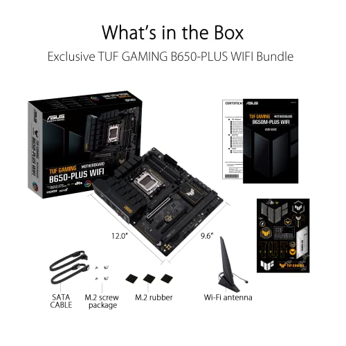 ASUS TUF Gaming B650-PLUS WiFi AMD B650 AM5 Ryzen™ Desktop 9000 8000 and 7000 ATX Motherboard, 14 Power Stages, PCIe® 5.0 M.2, DDR5 Memory, WiFi 6 and 2.5 Gb Ethernet, USB4® Support Aura Sync