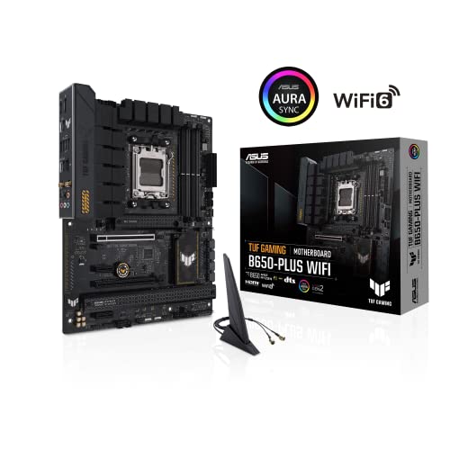 ASUS TUF Gaming B650-PLUS WiFi AMD B650 AM5 Ryzen™ Desktop 9000 8000 and 7000 ATX Motherboard, 14 Power Stages, PCIe® 5.0 M.2, DDR5 Memory, WiFi 6 and 2.5 Gb Ethernet, USB4® Support Aura Sync