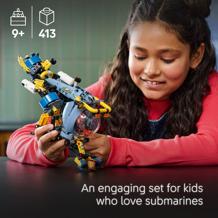 LEGO Technic Deep-Sea Research Submarine Toy - Building Toy for Kids, Boys and Girls, Ages 9+ - Creative and Unique Gift Idea for Birthdays - Movable Propellers and More - 42201