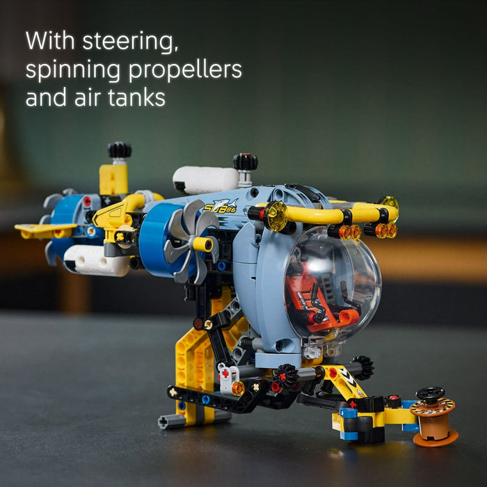 LEGO Technic Deep-Sea Research Submarine Toy - Building Toy for Kids, Boys and Girls, Ages 9+ - Creative and Unique Gift Idea for Birthdays - Movable Propellers and More - 42201