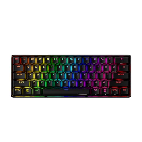 HyperX Alloy Origins 60 - Mechanical Gaming Keyboard - Ultra Compact 60% Form Factor - Tactile Aqua Switch - Double Shot PBT Keycaps - RGB LED Backlit - NGENUITY Software Compatible,Black