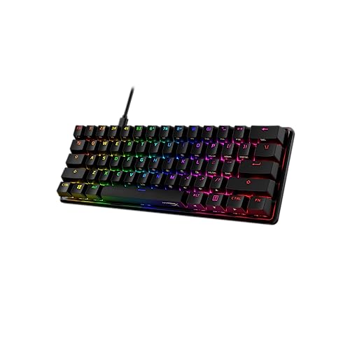 HyperX Alloy Origins 60 - Mechanical Gaming Keyboard - Ultra Compact 60% Form Factor - Tactile Aqua Switch - Double Shot PBT Keycaps - RGB LED Backlit - NGENUITY Software Compatible,Black