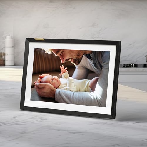 Nixplay Digital Touch Screen Picture Frame - 10.1” Photo Frame, Connecting Families & Friends - Black/White Matte