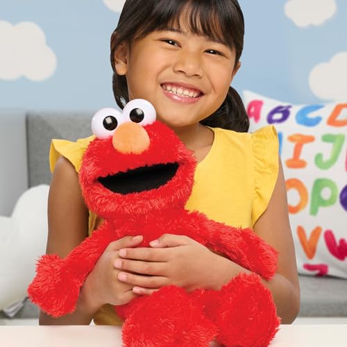 Just Play Sesame Street Tickle Me Elmo 13.5-inch Plush Doll, Laughs, Wiggles, and Giggles, Red, Kids Toys for Ages 18 Month