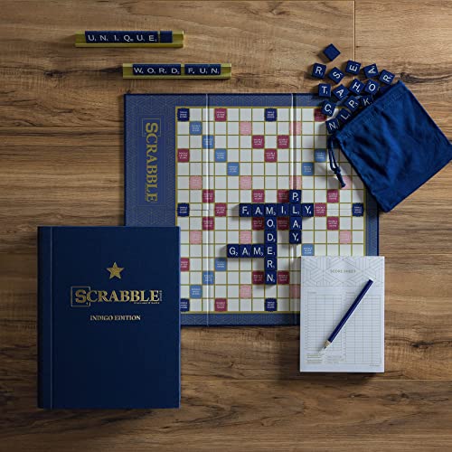 WS Game Company Monopoly and Scrabble Indigo Bookshelf Game Collection