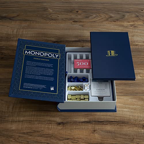 WS Game Company Monopoly and Scrabble Indigo Bookshelf Game Collection