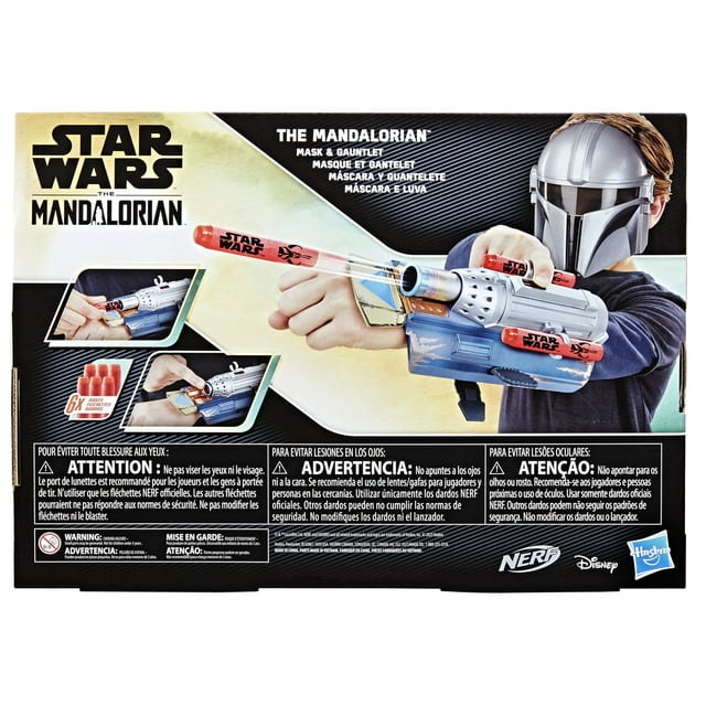 NERF Star Wars The Mandalorian Mask & Gauntlet, Star Wars NERF Blaster, Star Wars Mask