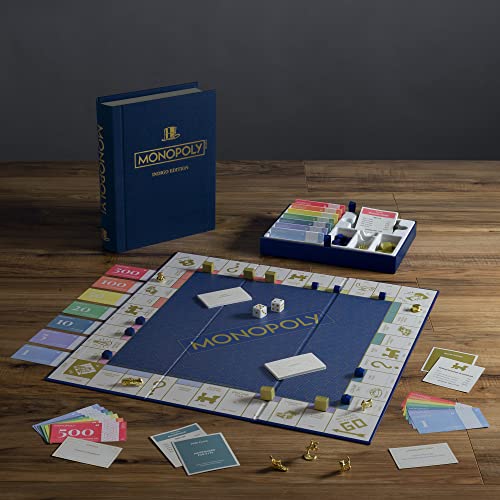 WS Game Company Monopoly and Scrabble Indigo Bookshelf Game Collection