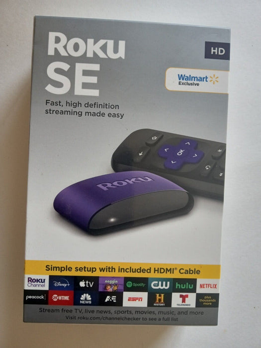 Roku SE 3930S2 1080p HD Media Player Streaming Device with HDMI Cable New