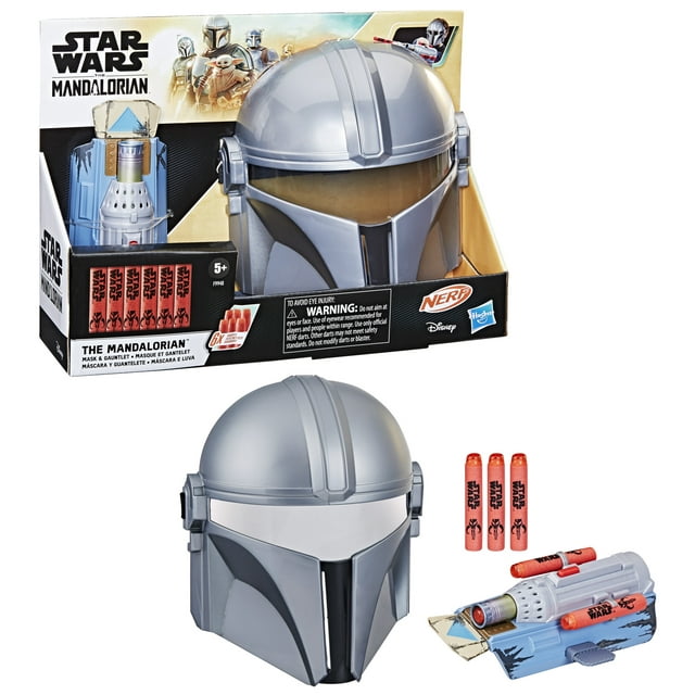 NERF Star Wars The Mandalorian Mask & Gauntlet, Star Wars NERF Blaster, Star Wars Mask