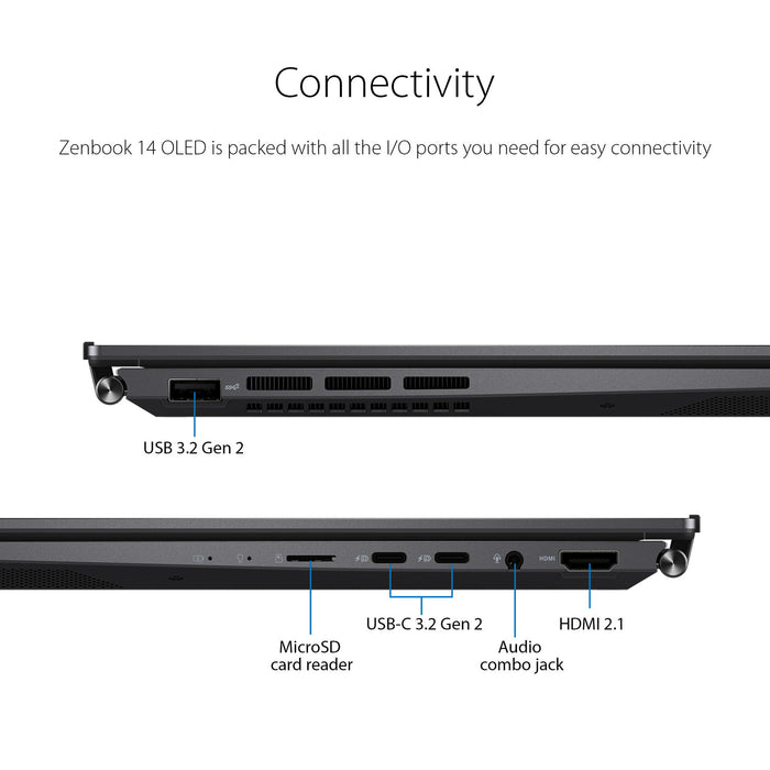 ASUS Zenbook 14” OLED Touch PC Laptop, AMD Ryzen 5 7530U, 8GB, 256GB, Windows 11, UM3402YA-WS51T