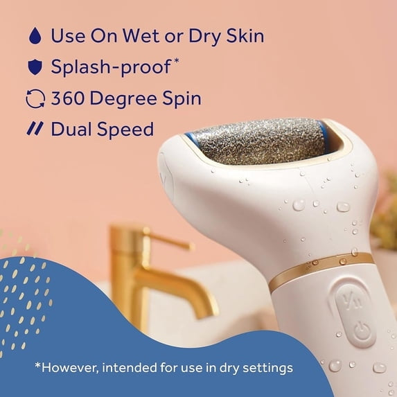 Amope Pedi Perfect Electronic Foot File with Diamond Crystals – Removes Hard & Dead Skin