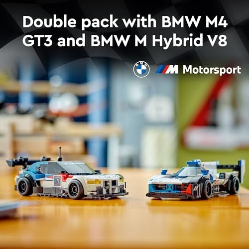 LEGO Speed Champions BMW M4 GT3 & BMW M Hybrid V8 Race Cars, BMW Toy for Kids with 2 Build...