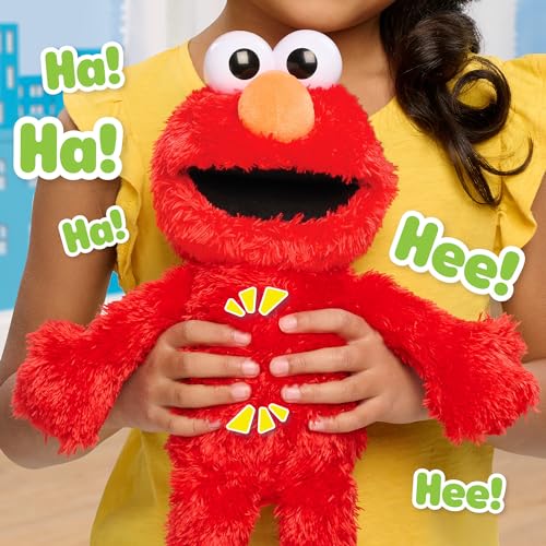 Just Play Sesame Street Tickle Me Elmo 13.5-inch Plush Doll, Laughs, Wiggles, and Giggles, Red, Kids Toys for Ages 18 Month