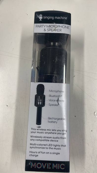 Singing Machine Move Microphone with Lighting Effects and Bluetooth, SMM575