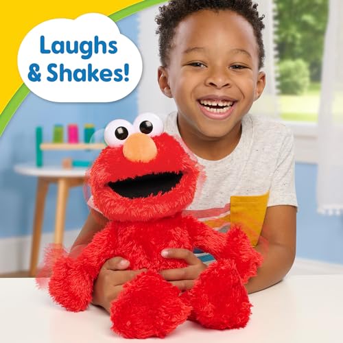 Just Play Sesame Street Tickle Me Elmo 13.5-inch Plush Doll, Laughs, Wiggles, and Giggles, Red, Kids Toys for Ages 18 Month