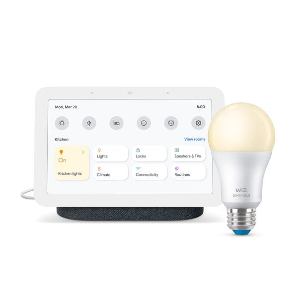 Google Nest Hub (Gen 2) Smart Home Display - Wiz Smart Wi-Fi Connected LED Light Bulb - Charchol