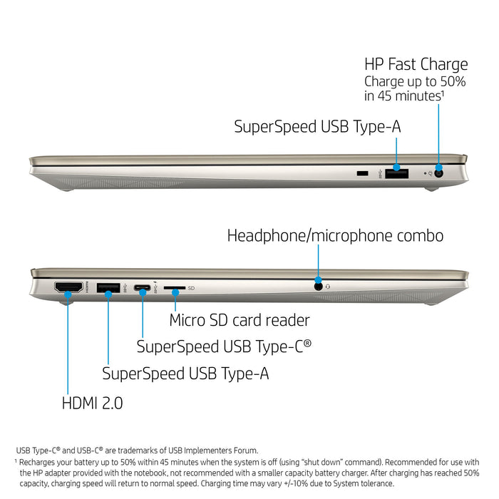 HP Pavilion 15.6 FHD Touch, Intel Core i7-1165G7, 8GB RAM, 512GB SSD, Lunar Gold, 15-eg0070wm