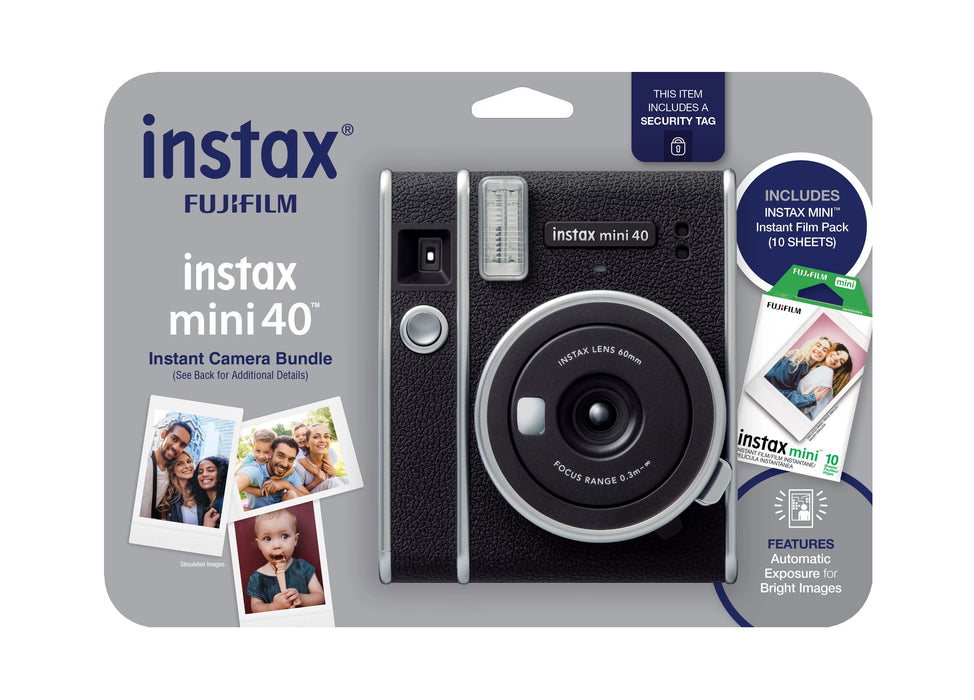 Fujifilm INSTAX Mini 40 Camera Exclusive Blister Bundle with Bonus Pack of Film (10-pack Mini Film)