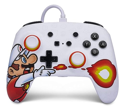 PowerA Enhanced Wired Controller and Slim Case for Nintendo Switch — Mario Fireball