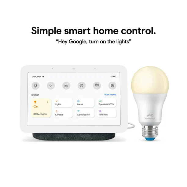 Google Nest Hub (Gen 2) Smart Home Display - Wiz Smart Wi-Fi Connected LED Light Bulb - Charchol