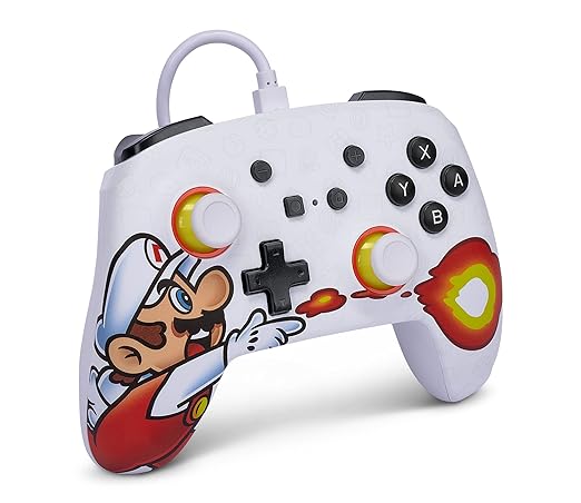 PowerA Enhanced Wired Controller and Slim Case for Nintendo Switch — Mario Fireball