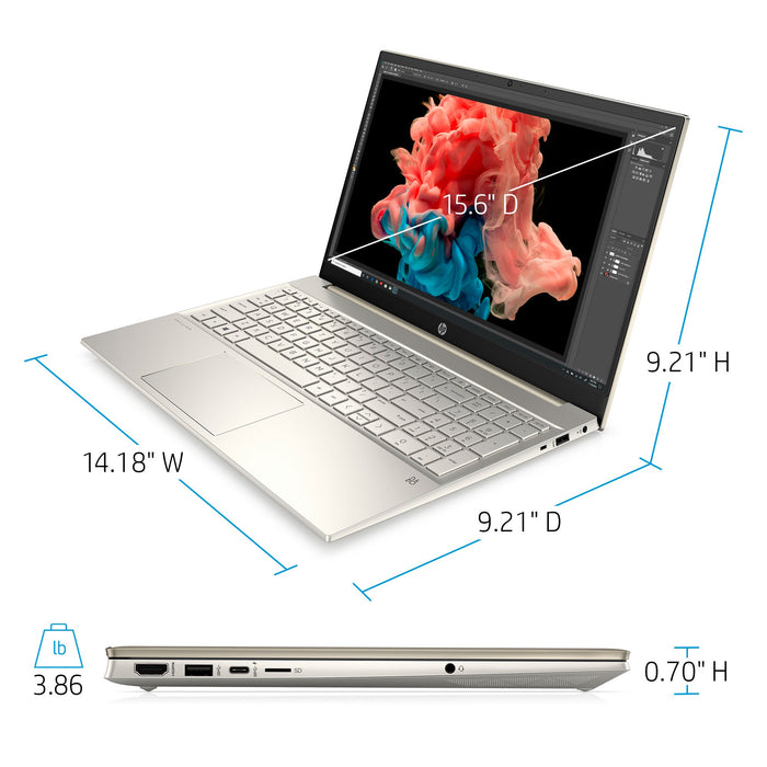 HP Pavilion 15.6 FHD Touch, Intel Core i7-1165G7, 8GB RAM, 512GB SSD, Lunar Gold, 15-eg0070wm