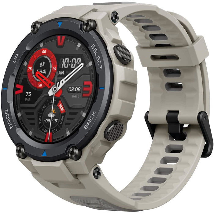 Amazfit T-Rex Pro Smart Watch: Rugged Outdoor GPS Fitness Watch - 15 Military Standard Certified - 100+ Sports Modes - 10 ATM Water-Resistant - 18 Day Battery Life - Blood Oxygen Monitor, Desert Grey