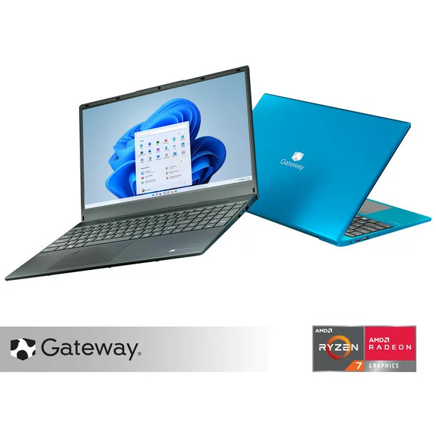 "Gateway 15.6"" Ultra Slim Notebook, FHD, AMD Ryzen 7 with Radeon RX Vega 10 Graphics, 512GB SSD, 8GB Memory, Tuned by THX Audio, Fingerprint Scanner, 2MP Camera, HDMI, Windows 11 Home, Charcoal Black"