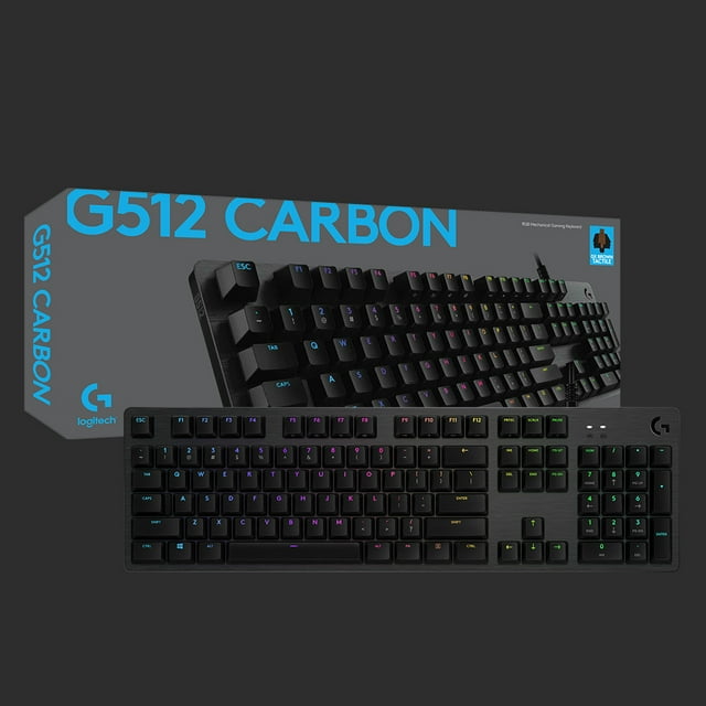 Logitech G512 CARBON LIGHTSYNC RGB Mechanical Gaming Keyboard with GX Brown switches - Tactile